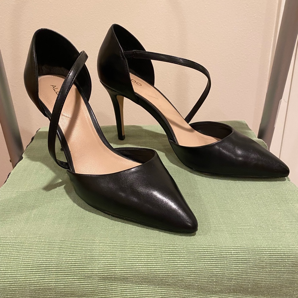 Aldo Black Strappy Heels